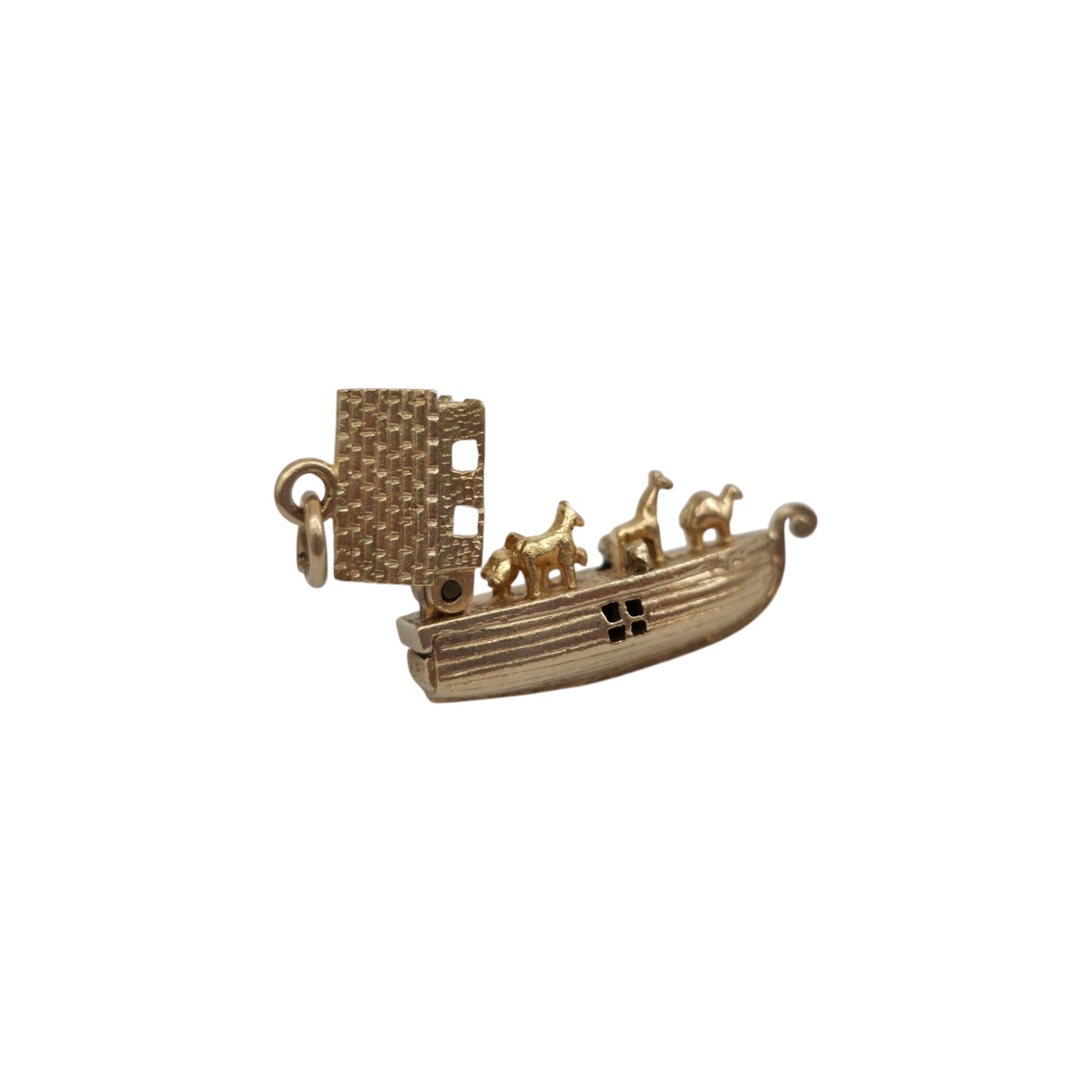 9ct 375 Yellow Gold Noah's Ark Opening Charm 1962 L 2.2 cm 3.5 g.