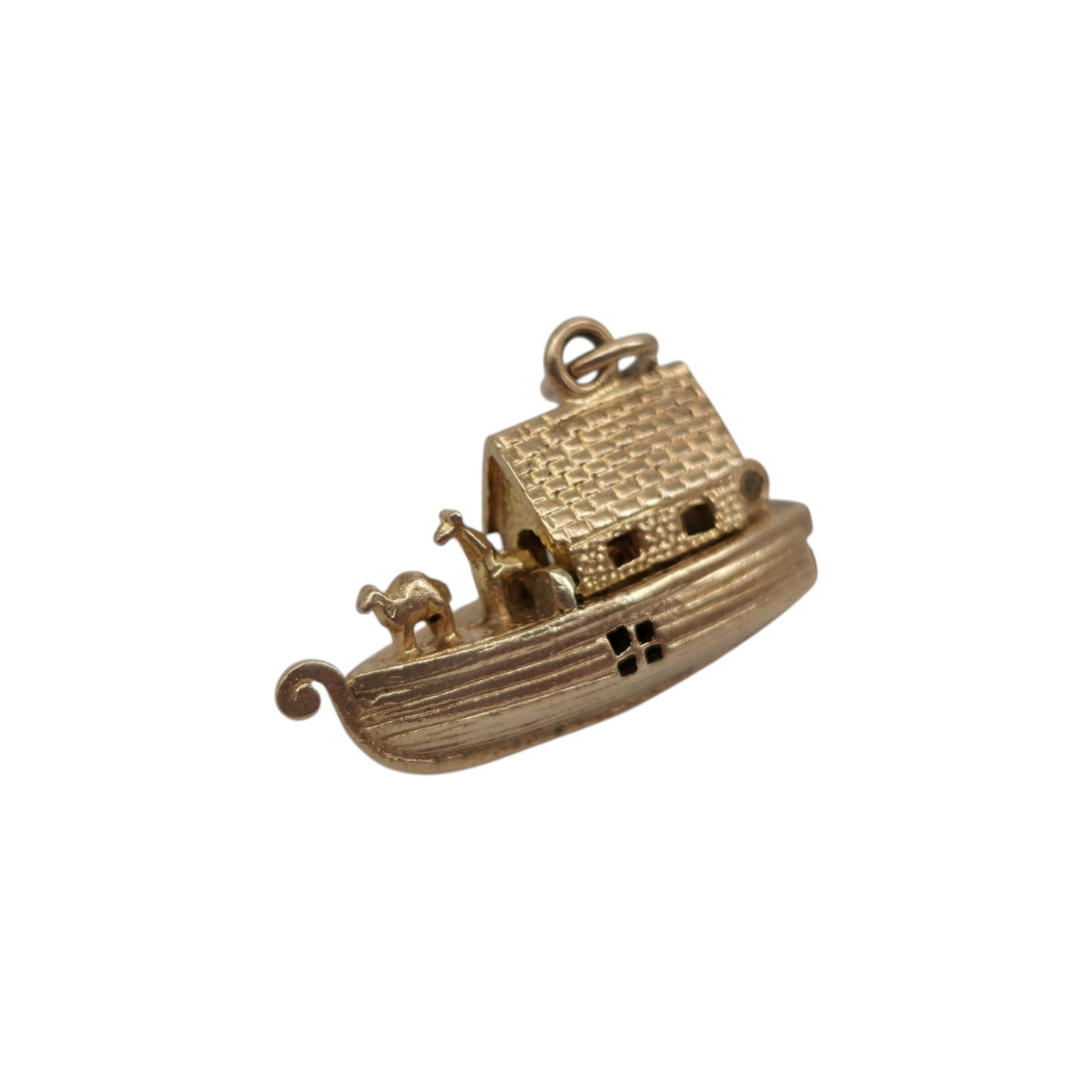 9ct 375 Yellow Gold Noah's Ark Opening Charm 1962 L 2.2 cm 3.5 g.