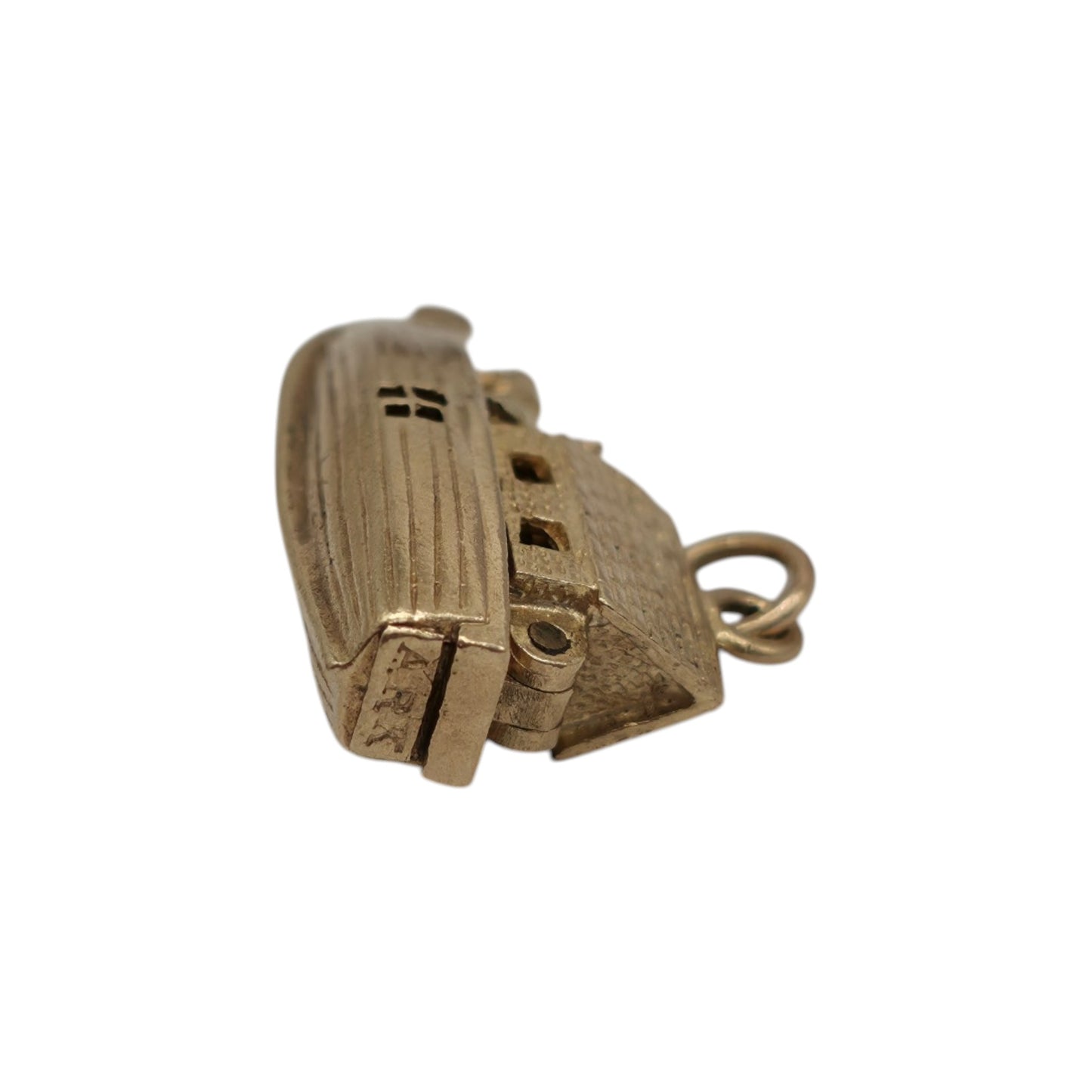 9ct 375 Yellow Gold Noah's Ark Opening Charm 1962 L 2.2 cm 3.5 g.
