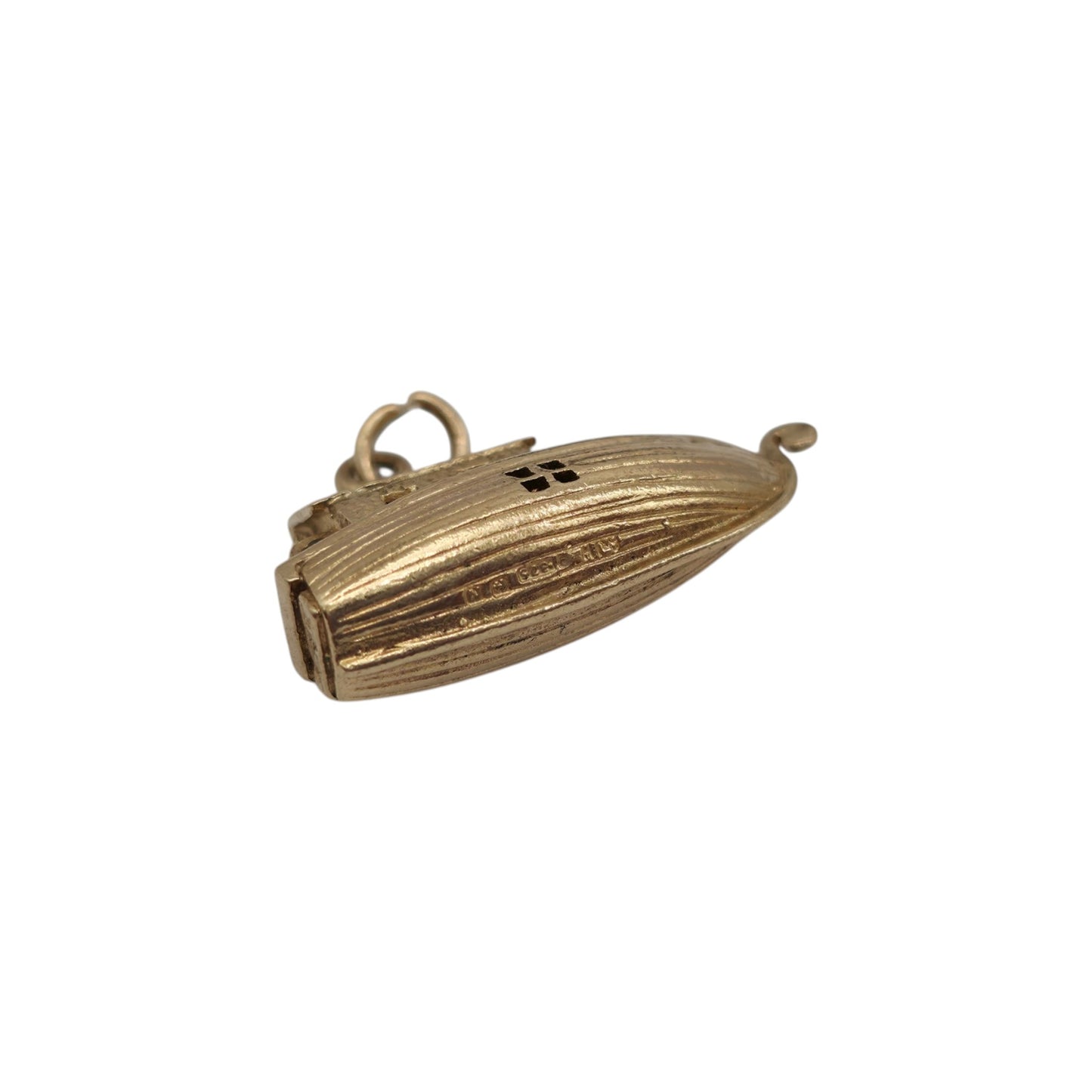 9ct 375 Yellow Gold Noah's Ark Opening Charm 1962 L 2.2 cm 3.5 g.