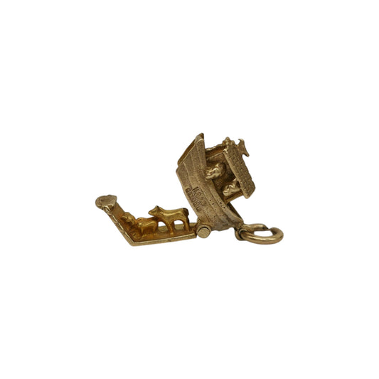 9ct 375 Yellow Gold Noah's Ark Opening Charm 1959 L 1.5 cm 2.9 g.