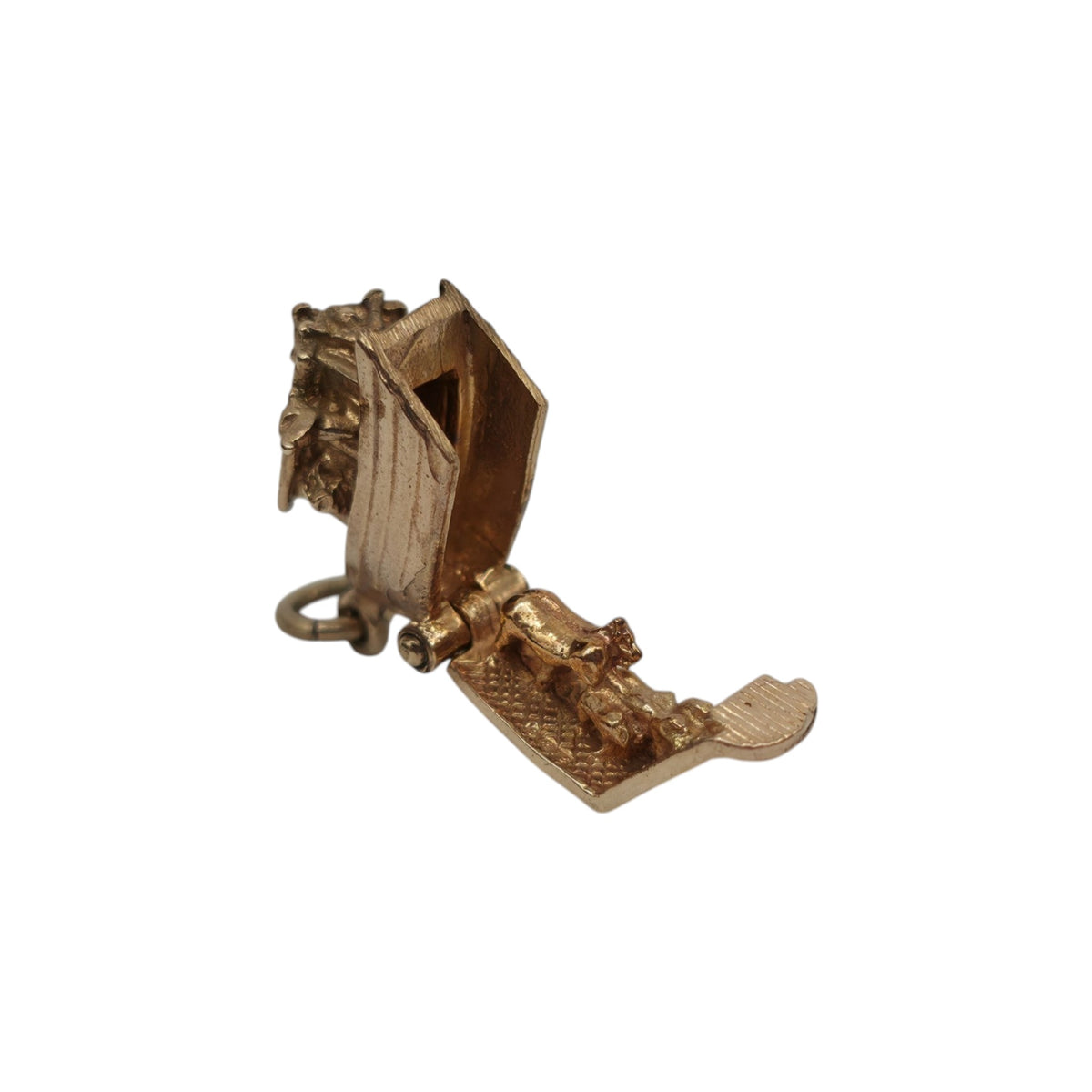 9ct 375 Yellow Gold Noah's Ark Opening Charm 1972 L 1.5 cm 3.1 g.