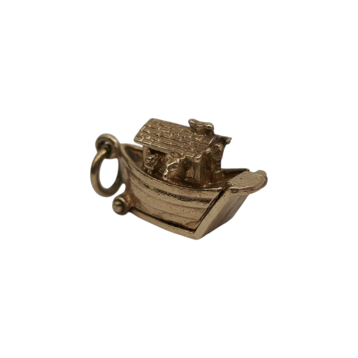 9ct 375 Yellow Gold Noah's Ark Opening Charm 1972 L 1.5 cm 3.1 g.