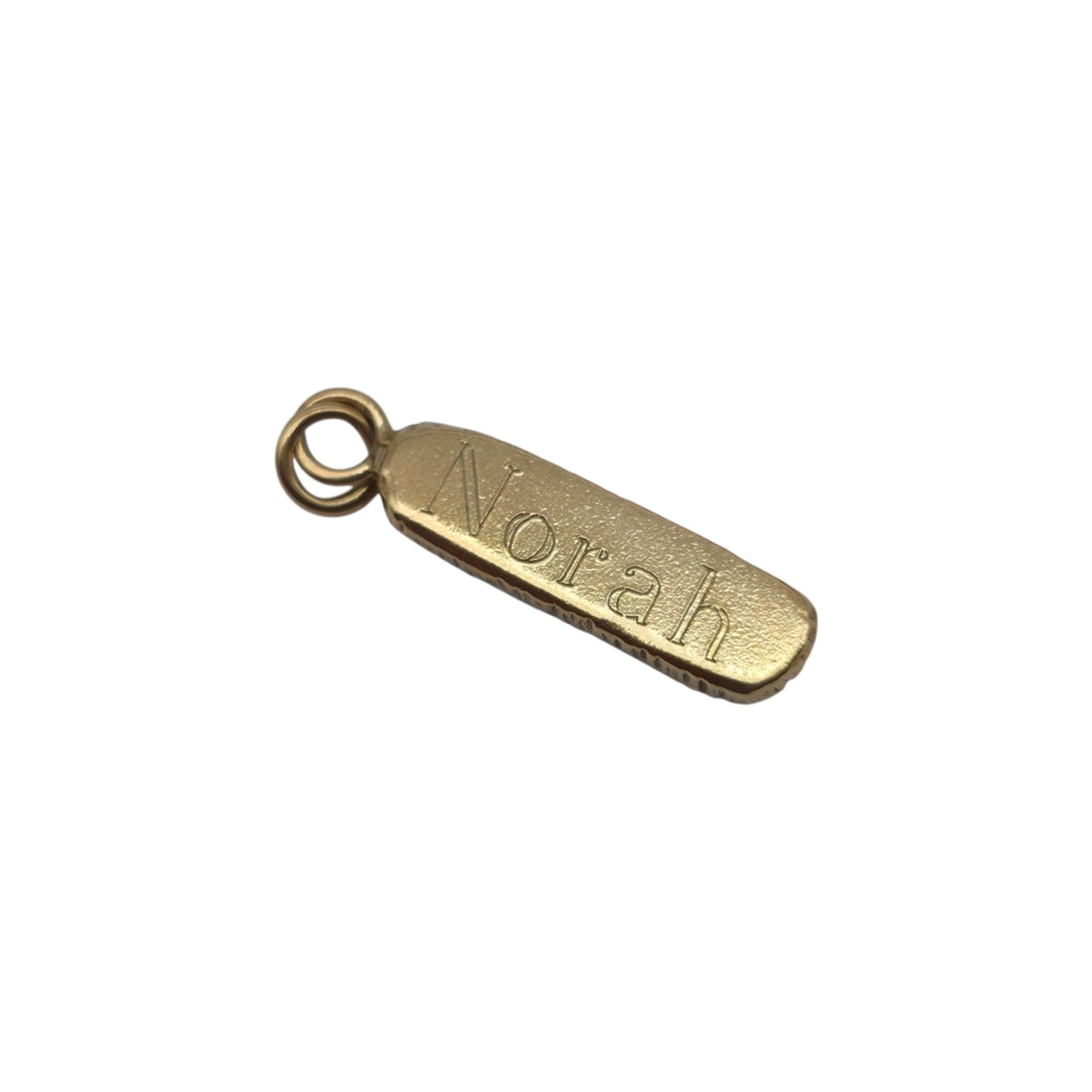 Cast 9ct Yellow Gold "Norah" Name Pendant Charm L 1.9 cm 3.4 g.