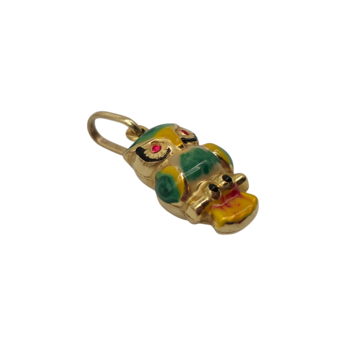 9ct 375 Yellow Gold & Enamel Owl Charm L 1.5 cm 1.2 g.