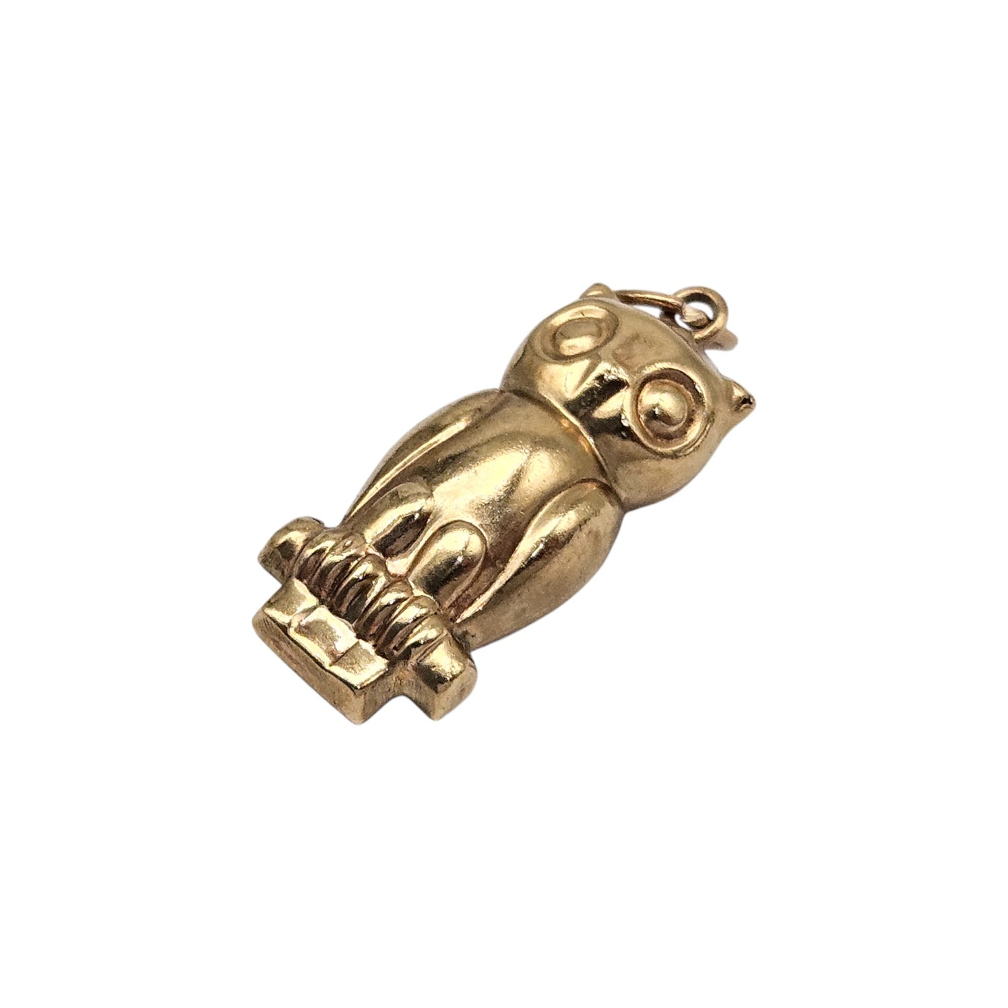 9ct 375 Yellow Gold Owl Charm L 2.0 cm 0.8 g.