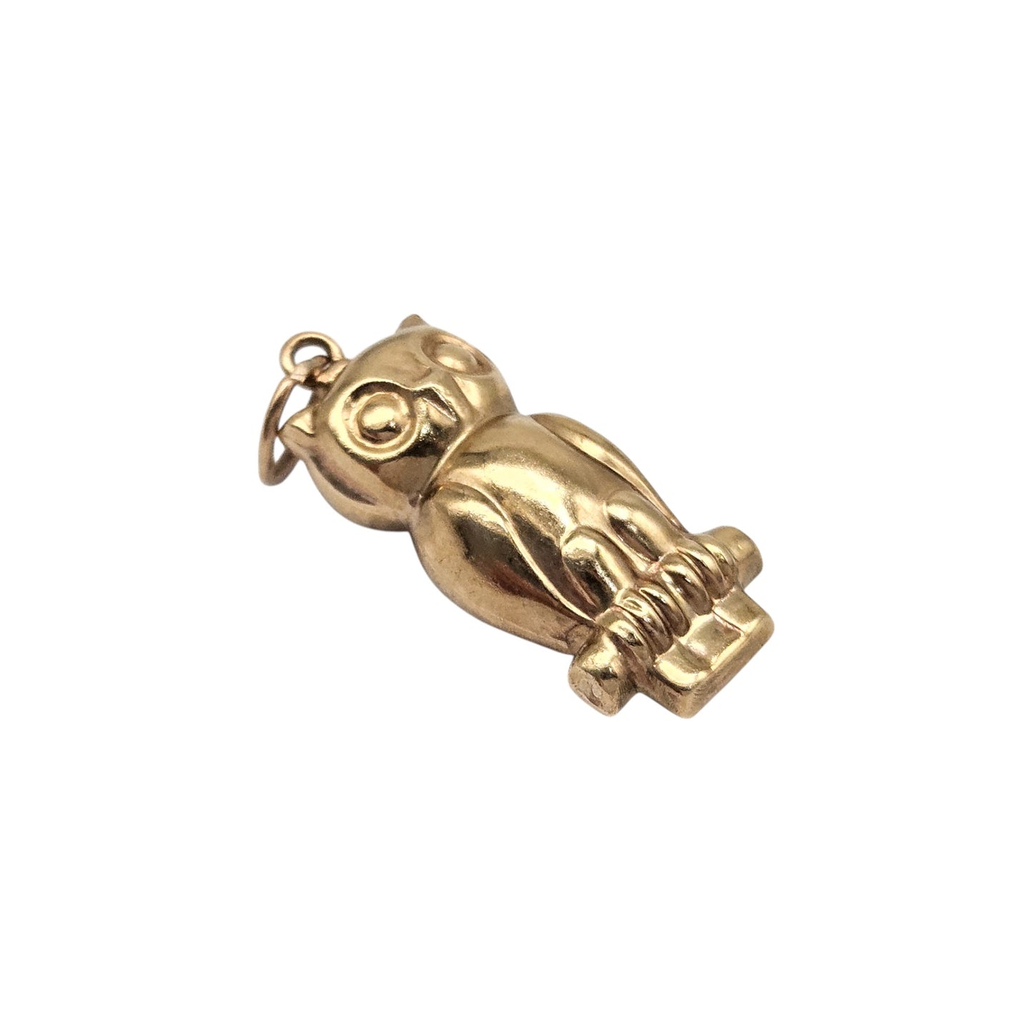 9ct 375 Yellow Gold Owl Charm L 2.0 cm 0.8 g.