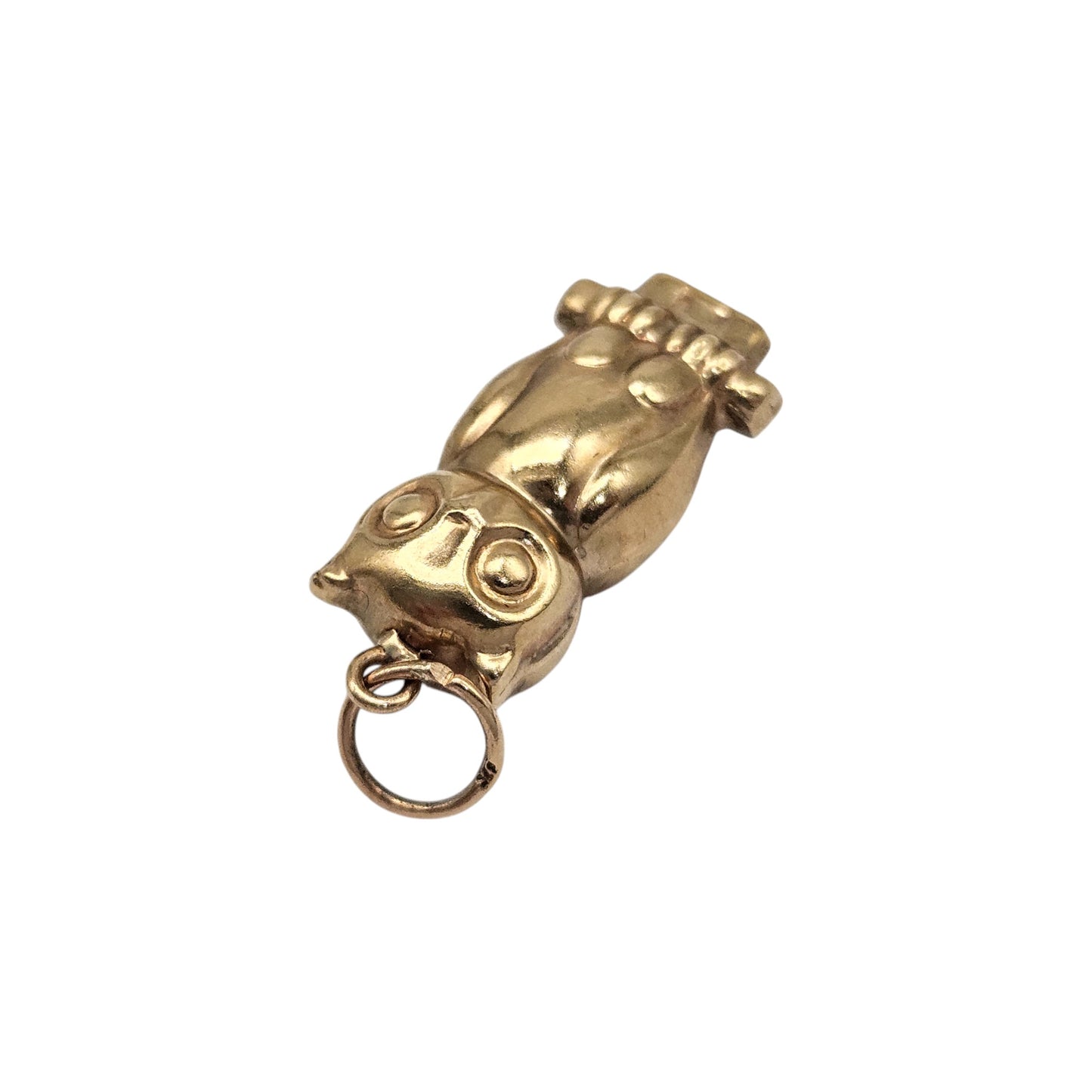 9ct 375 Yellow Gold Owl Charm L 2.0 cm 0.8 g.