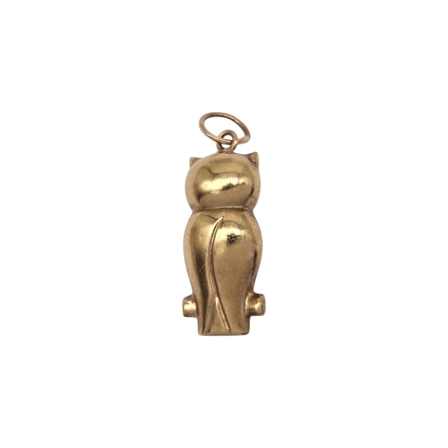 9ct 375 Yellow Gold Owl Charm L 2.0 cm 0.8 g.
