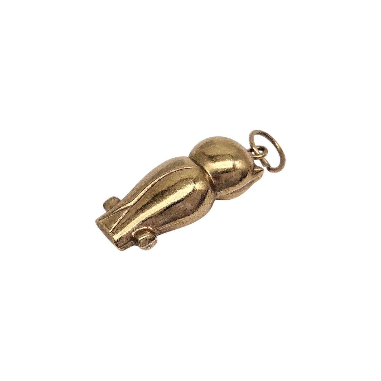 9ct 375 Yellow Gold Owl Charm L 2.0 cm 0.8 g.