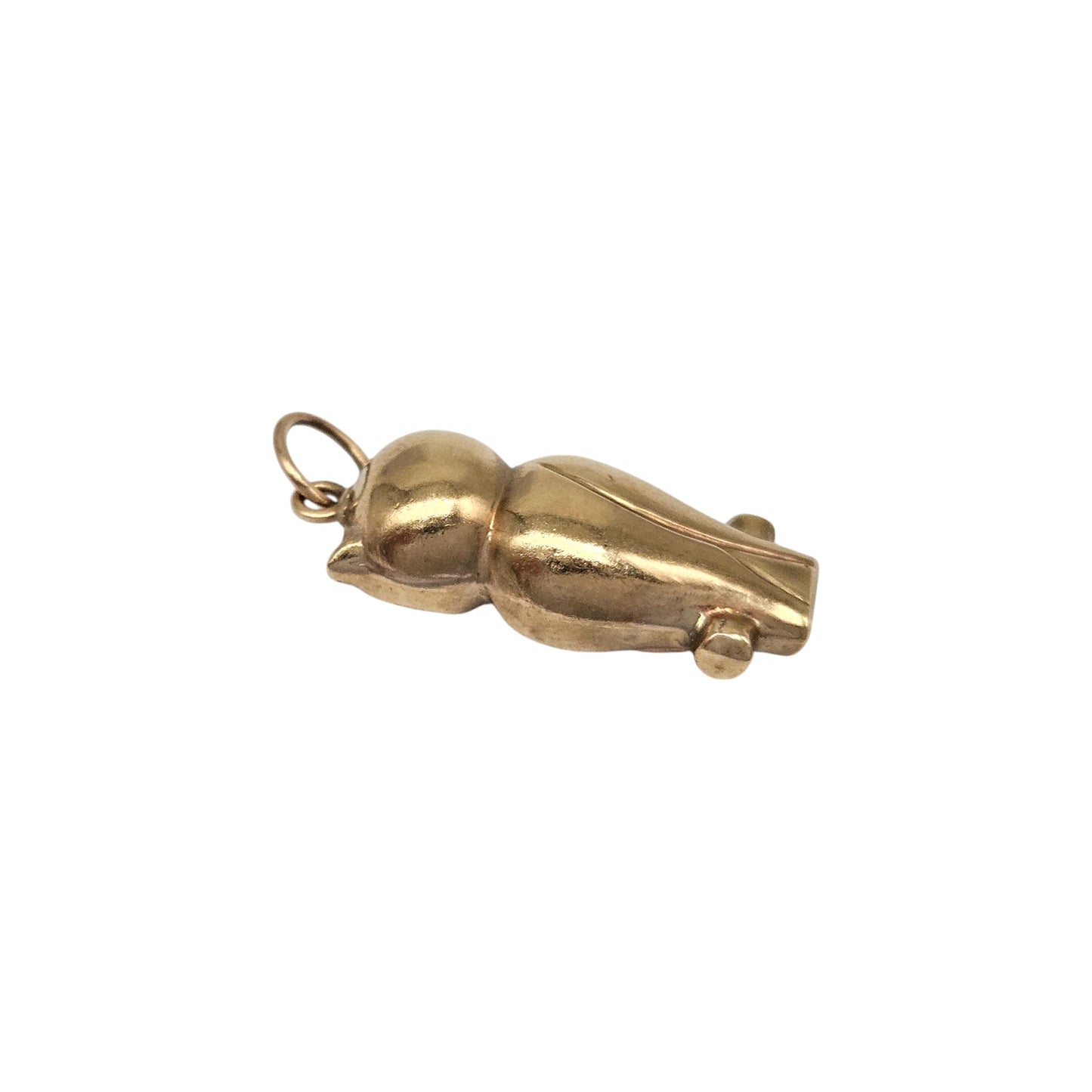9ct 375 Yellow Gold Owl Charm L 2.0 cm 0.8 g.