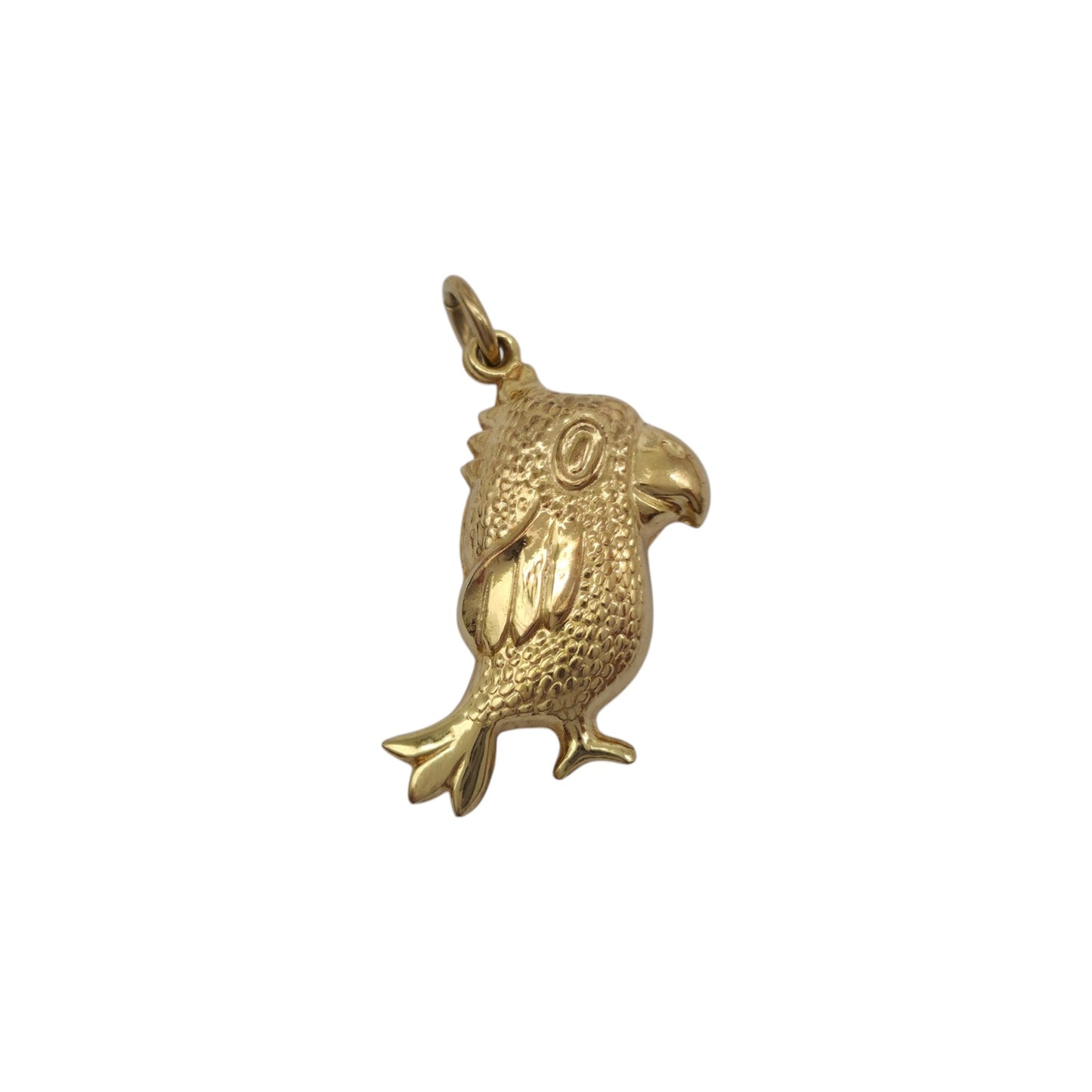 9ct 375 Yellow Gold Parrot Charm 1978 L 2.3 cm 1.3 g.