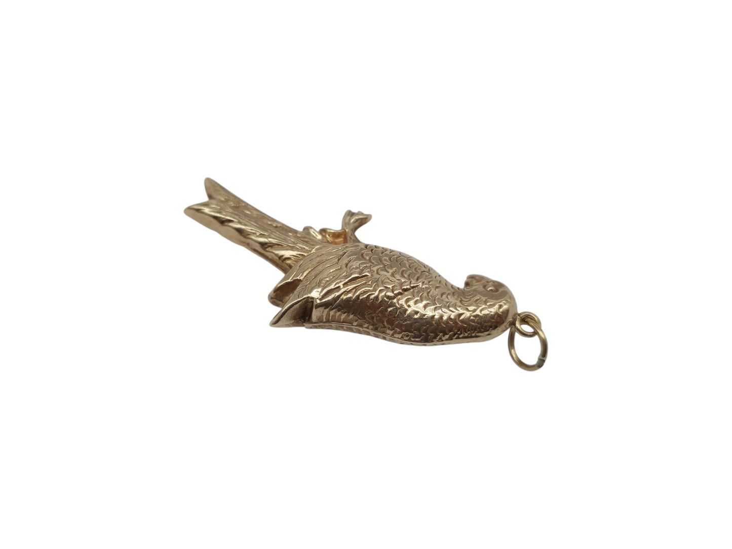 Chester 9ct 375 Yellow Gold Parrot Charm 1959 L 3.2 cm 1.5 g.