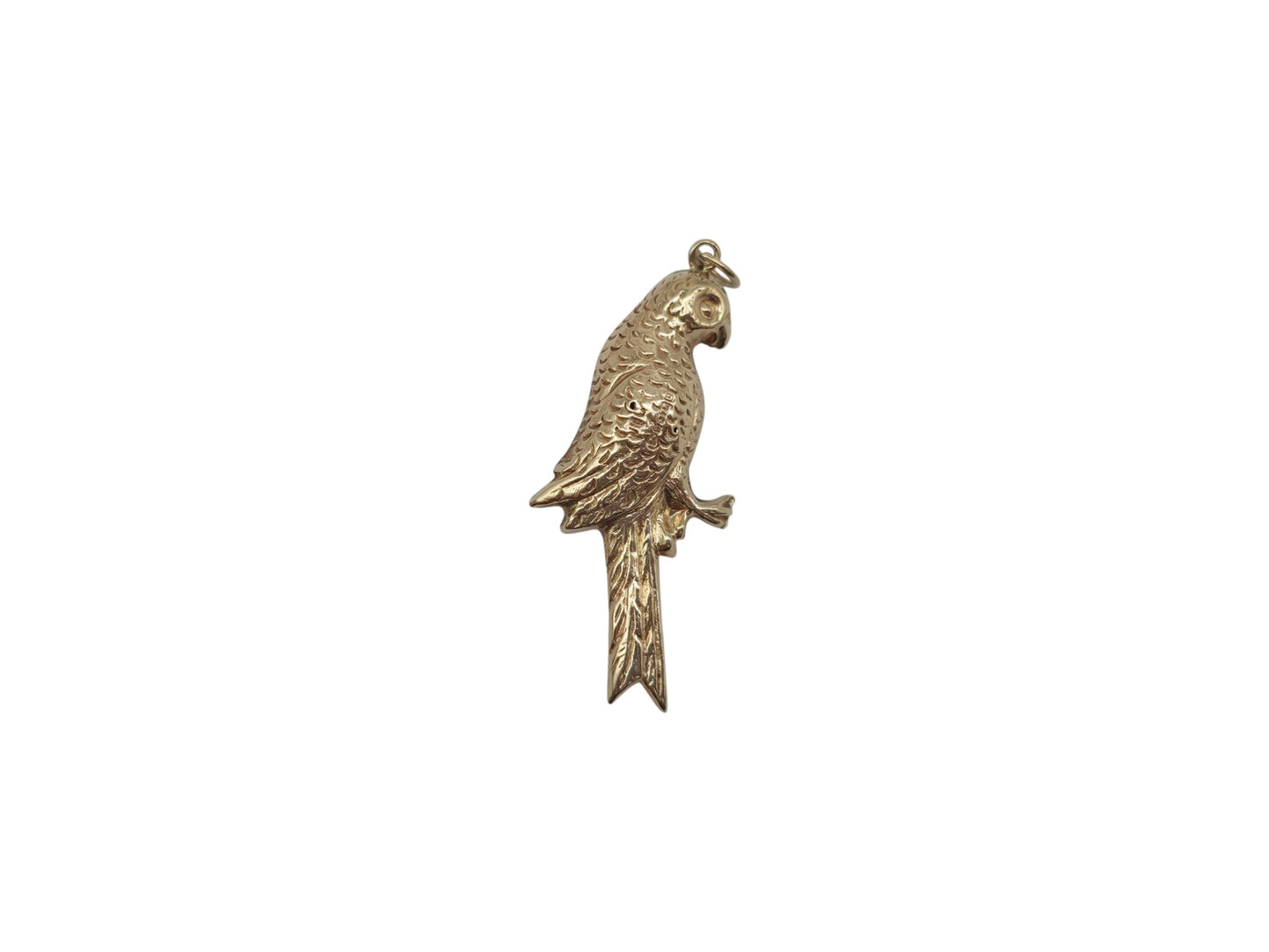 Chester 9ct 375 Yellow Gold Parrot Charm 1959 L 3.2 cm 1.5 g.