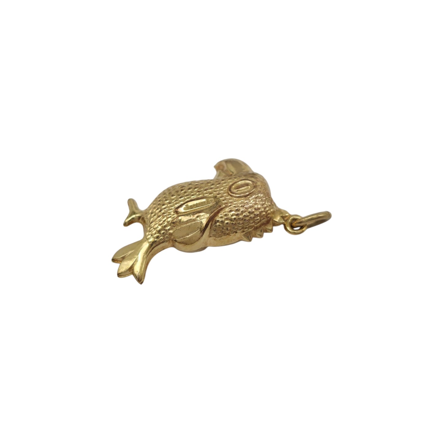 9ct 375 Yellow Gold Parrot Charm 1978 L 2.3 cm 1.3 g.