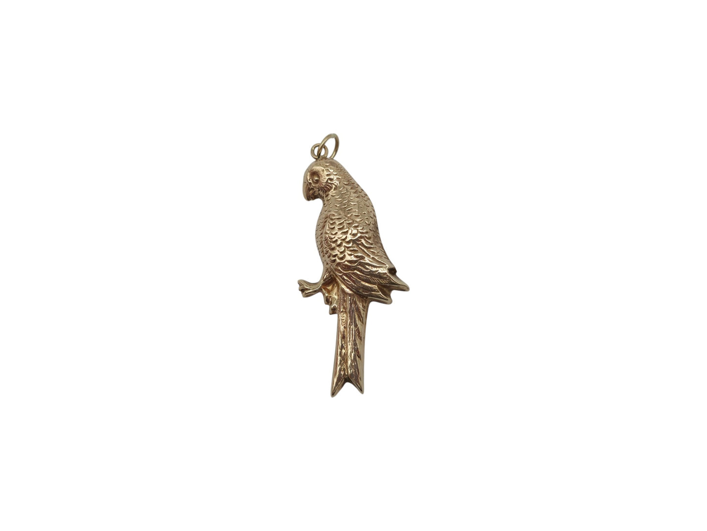 Chester 9ct 375 Yellow Gold Parrot Charm 1959 L 3.2 cm 1.5 g.