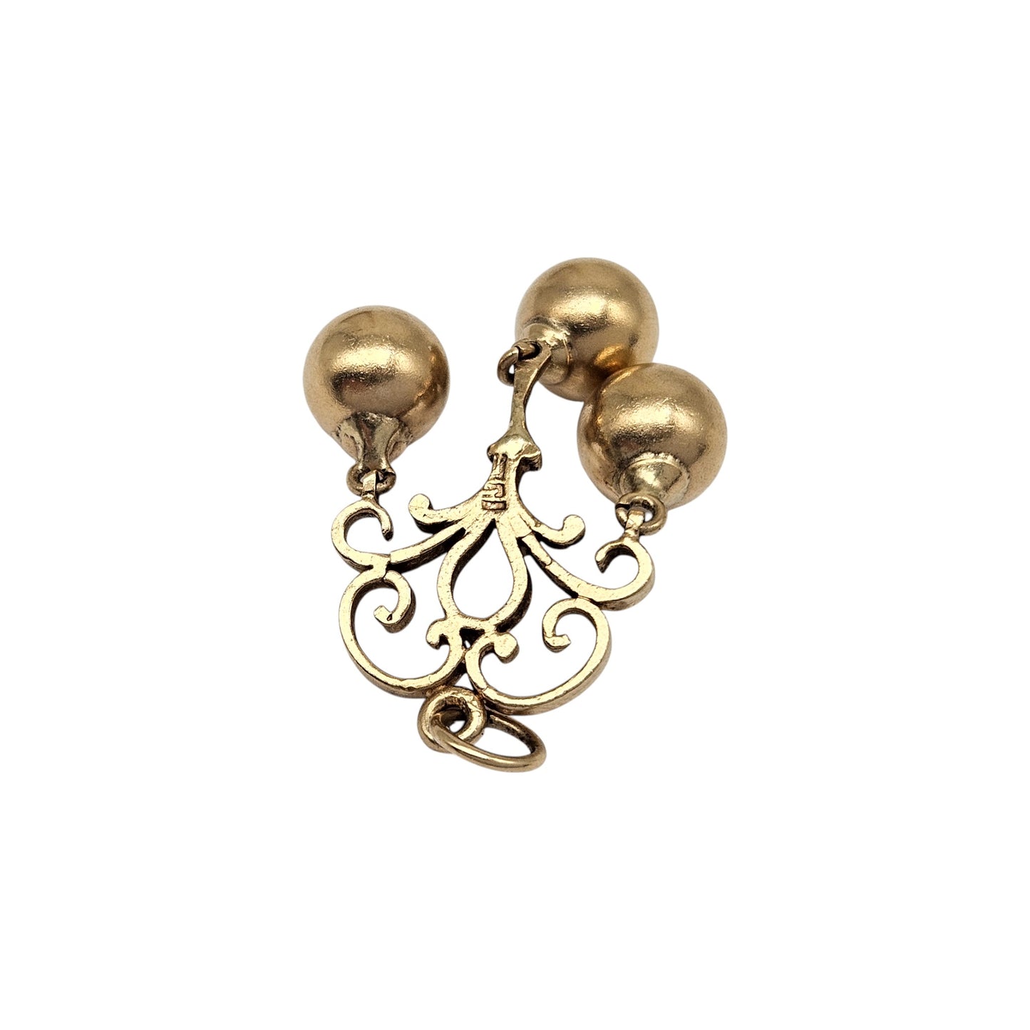 9ct 375 Yellow Gold Pawnbroker Sign Charm 1973 L 2.9 cm 3.5 g.