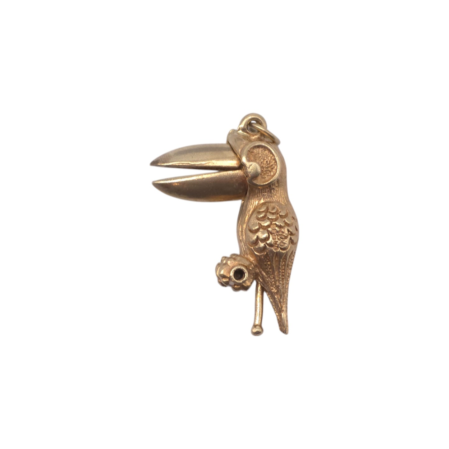 9ct 375 Yellow Gold Pelican Articulated Charm 1971 L 2.5 cm 5.8 g.