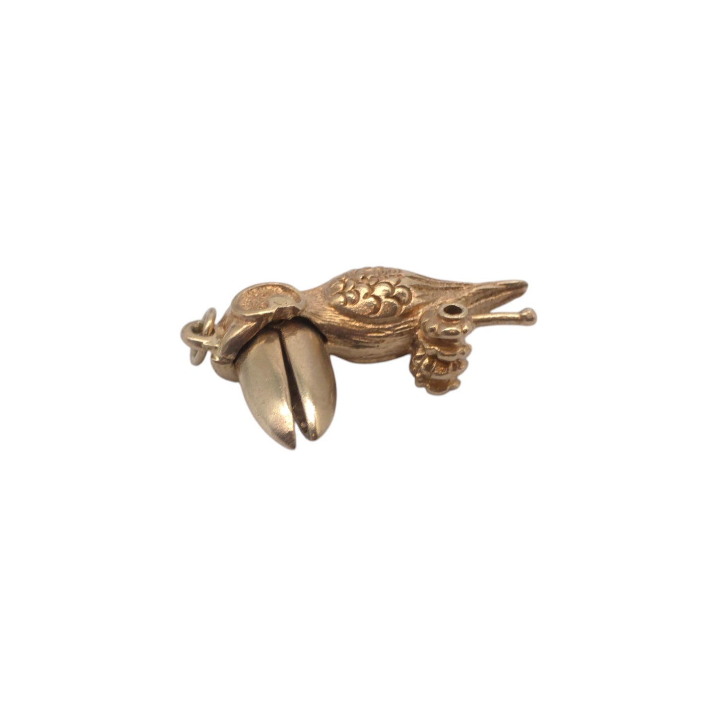 9ct 375 Yellow Gold Pelican Articulated Charm 1971 L 2.5 cm 5.8 g.