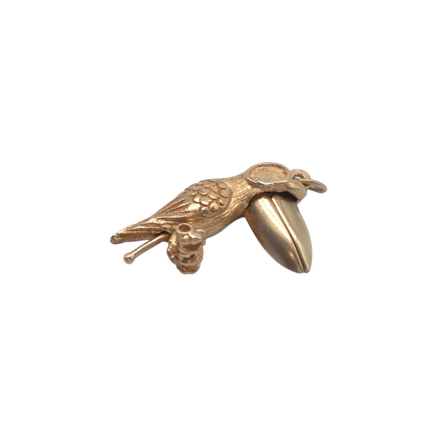 9ct 375 Yellow Gold Pelican Articulated Charm 1971 L 2.5 cm 5.8 g.