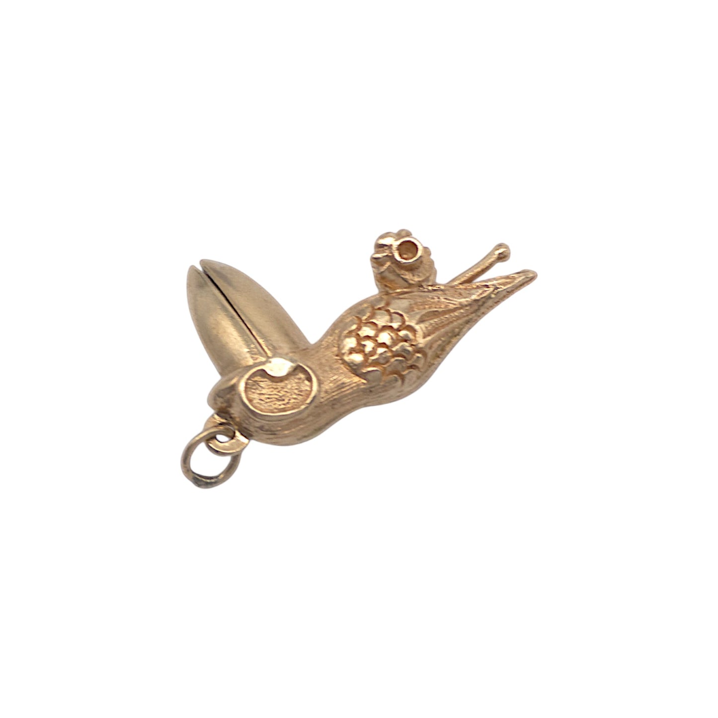 9ct 375 Yellow Gold Pelican Articulated Charm 1971 L 2.5 cm 5.8 g.