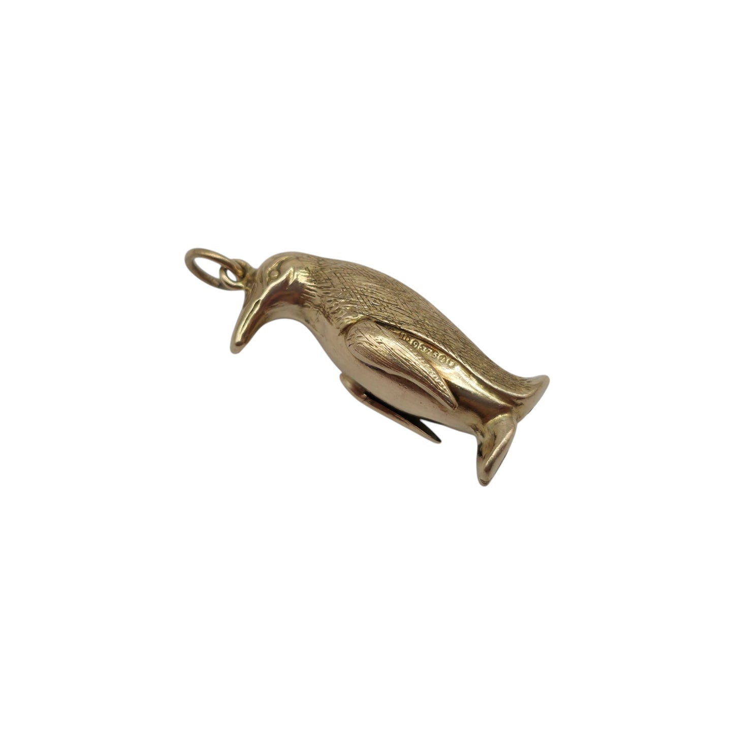 Georg Jensen 9ct 375 Yellow Gold Penguin Charm 1966 L 2.3 cm 1.8 g.