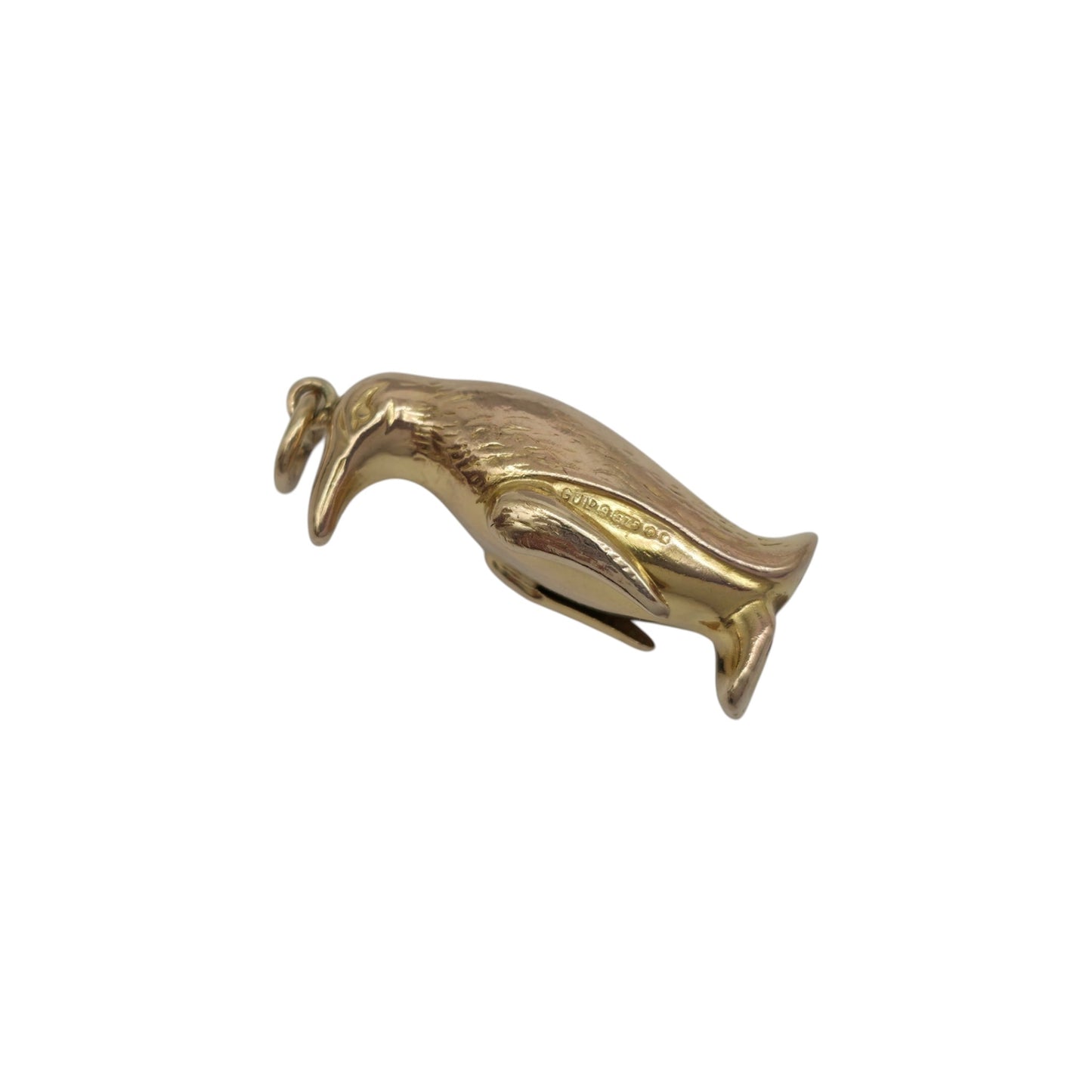 Georg Jensen 9ct 375 Yellow Gold Penguin Charm 1968 L 2.2 cm 2.1 g.
