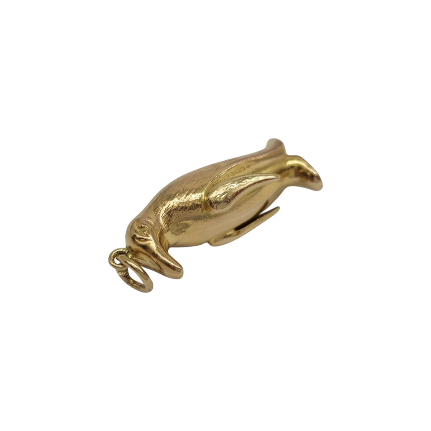 Georg Jensen 9ct 375 Yellow Gold Penguin Charm 1968 L 2.2 cm 2.1 g.