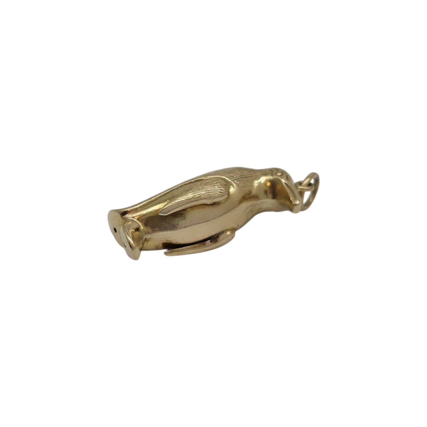 Georg Jensen 9ct 375 Yellow Gold Penguin Charm 1966 L 2.3 cm 1.8 g.