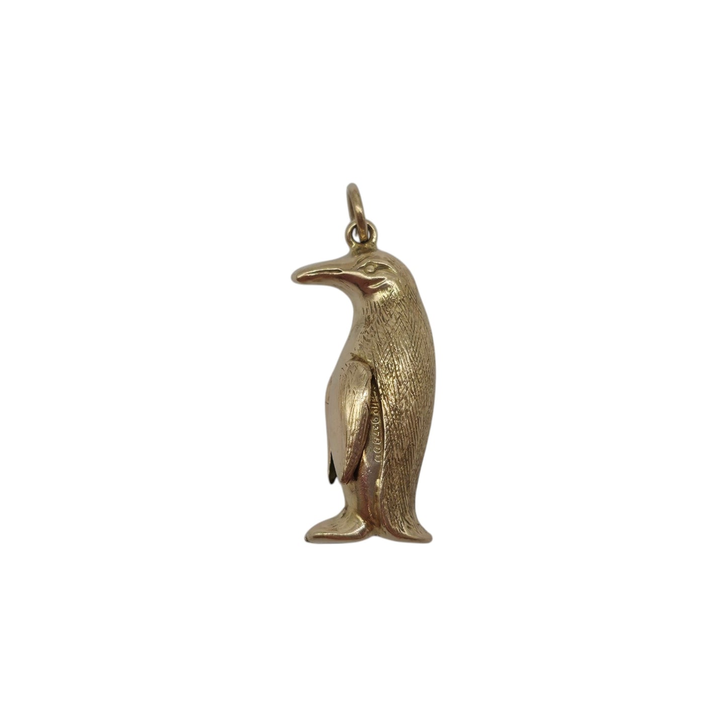 Georg Jensen 9ct 375 Yellow Gold Penguin Charm 1966 L 2.3 cm 1.8 g.