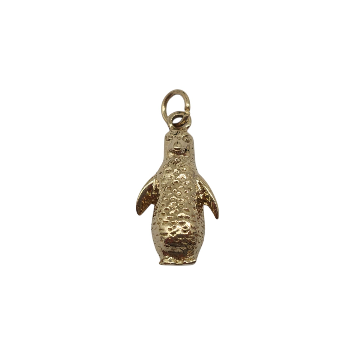 重厚な9金375イエローゴールドペンギンチャーム 1977年製 L 1.7cm 5.0g