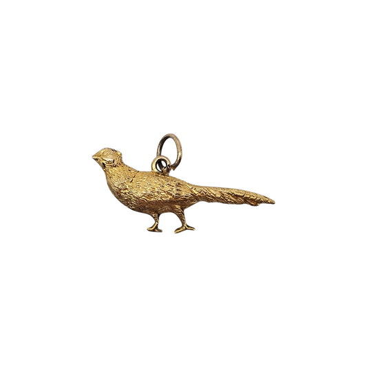 9ct Yellow Gold Pheasant Charm c.1960's L 2.5 cm 0.6 g.
