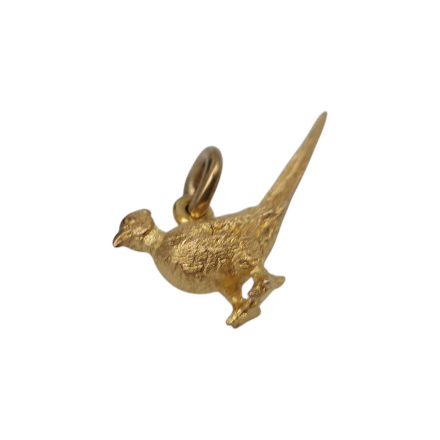 9ct 375 Yellow Gold Pheasant Charm 1968 L 2.0 cm 2.2 g.