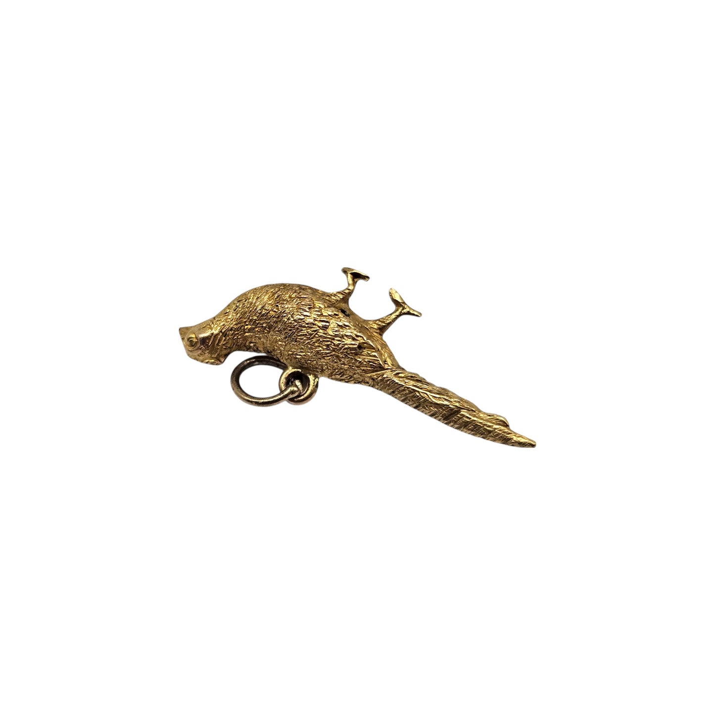 9ct Yellow Gold Pheasant Charm c.1960's L 2.5 cm 0.6 g.
