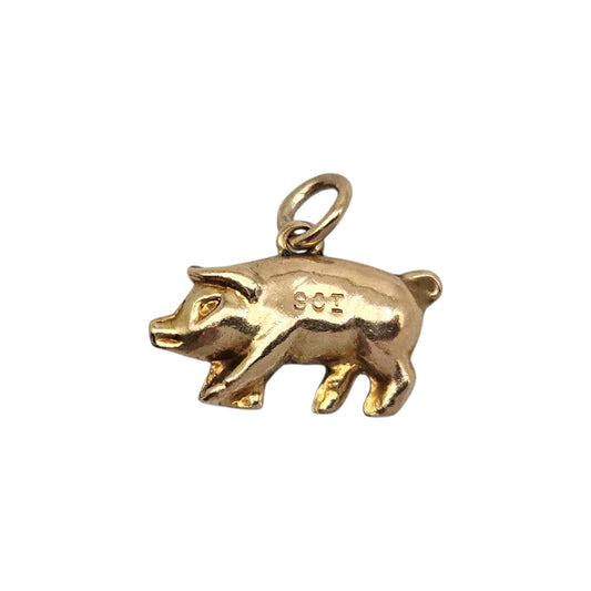 pre-owned 9ct gold Pig Charm