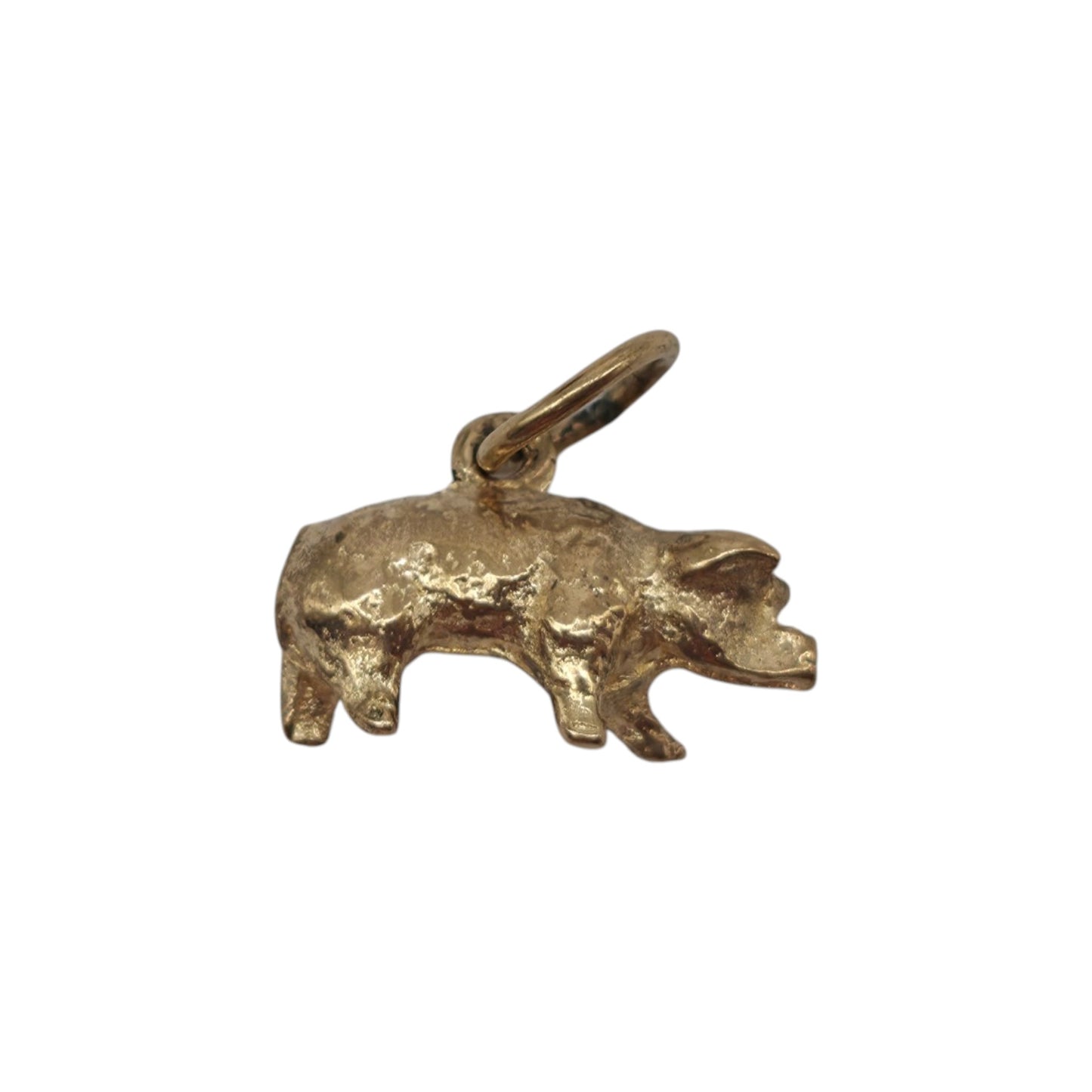 9ct 375 Yellow Gold Pig Charm 1967 L 1.4 cm 1.9 g.