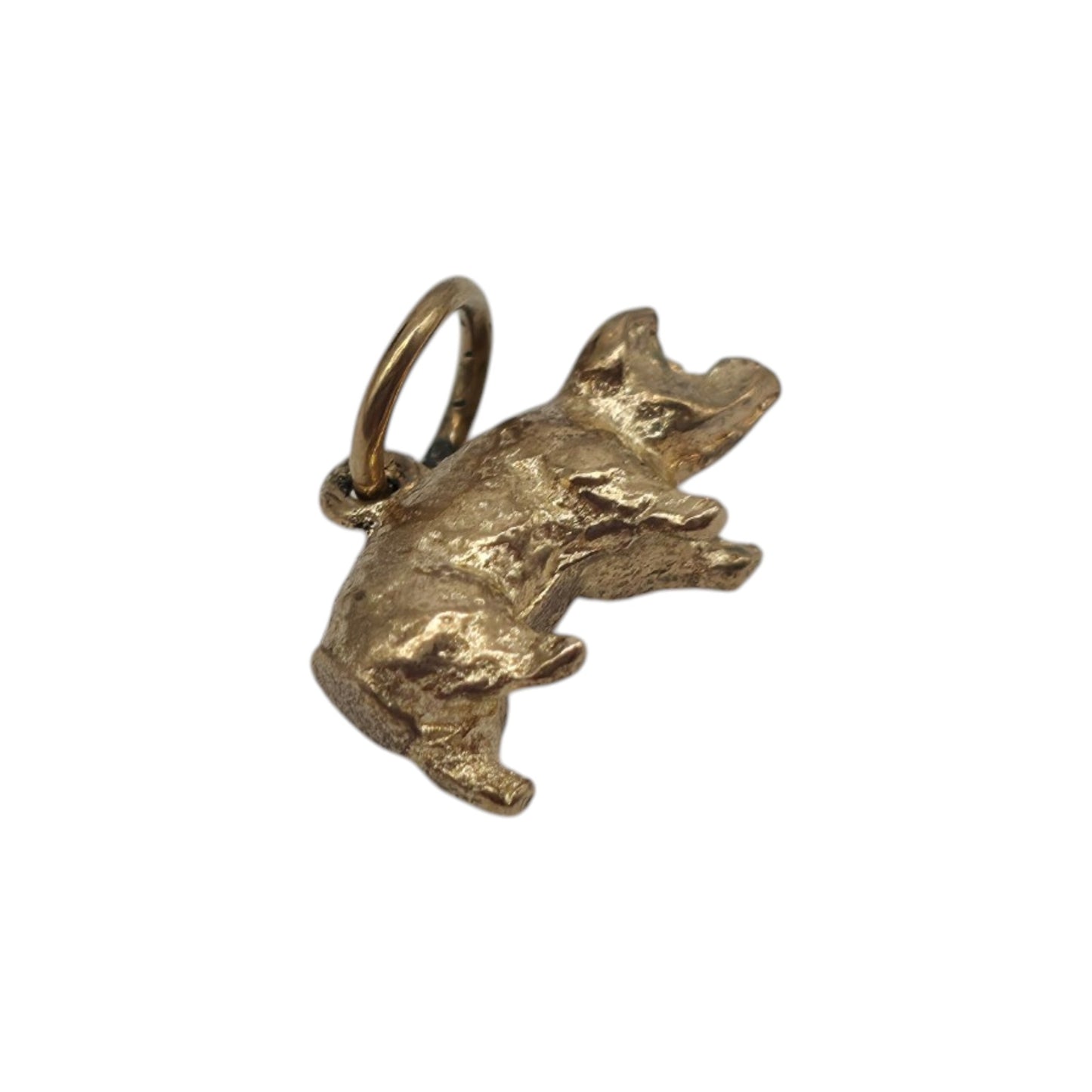 9ct 375 Yellow Gold Pig Charm 1967 L 1.4 cm 1.9 g.