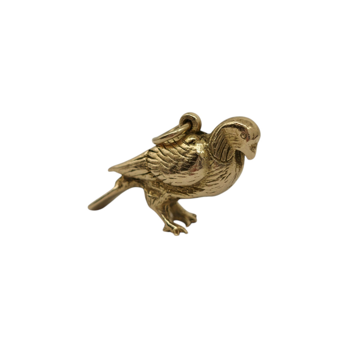 Heavy Cast 9ct 375 Yellow Gold Pigeon Charm 1962 L 2.0 cm 8.5 g.