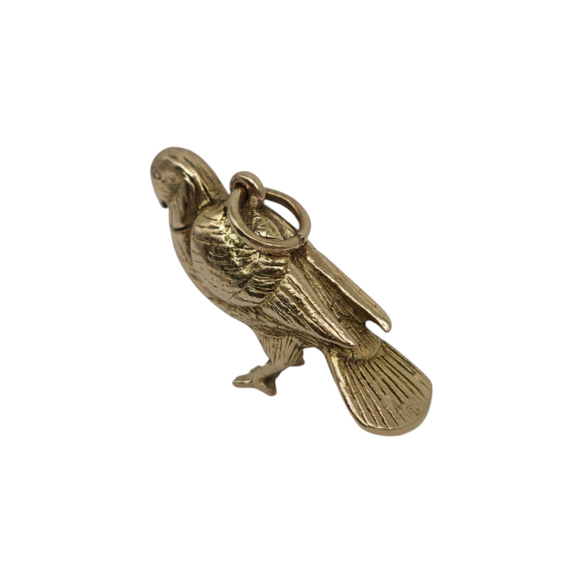 Heavy Cast 9ct 375 Yellow Gold Pigeon Charm 1962 L 2.0 cm 8.5 g.