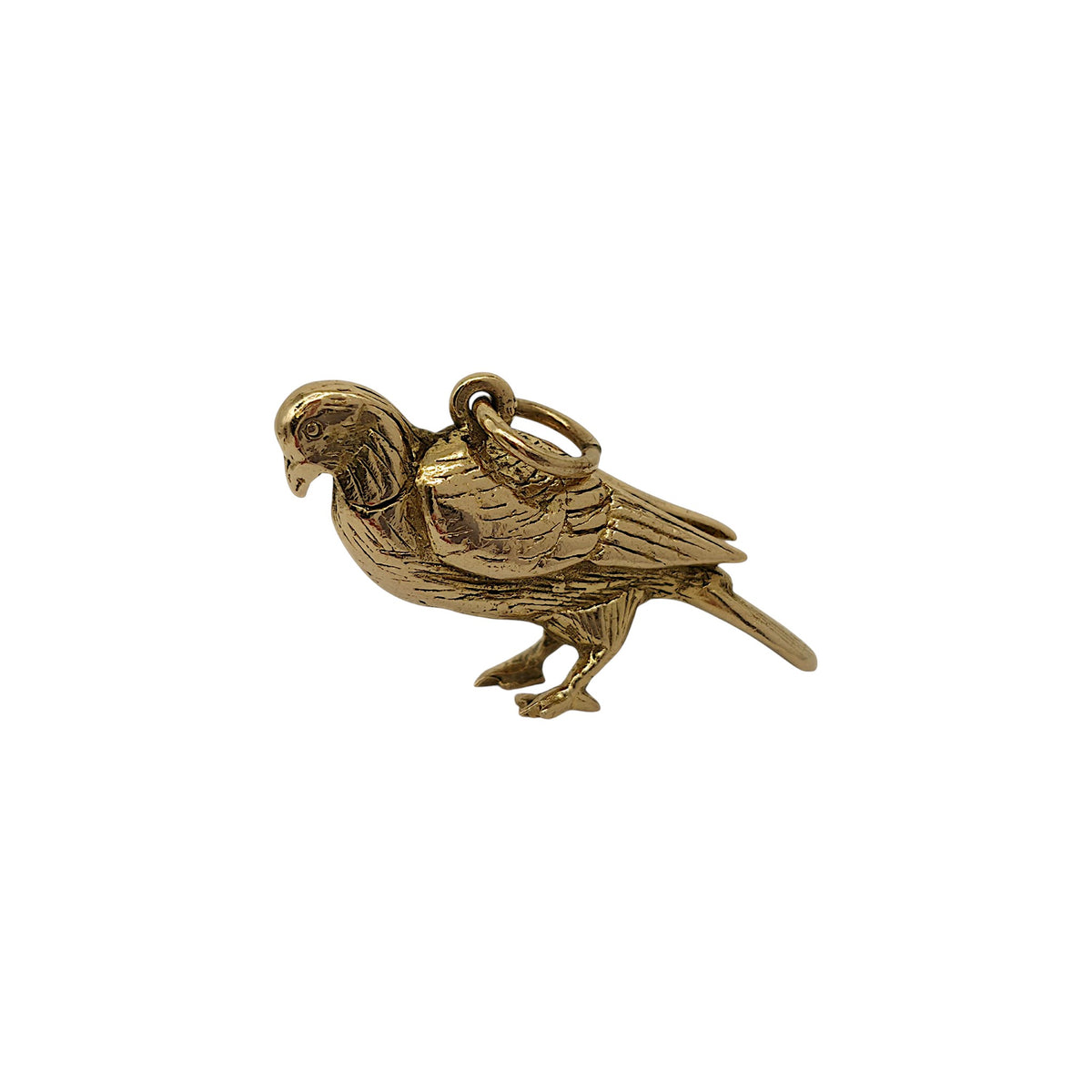 Heavy Cast 9ct 375 Yellow Gold Pigeon Charm 1962 L 2.0 cm 8.5 g.
