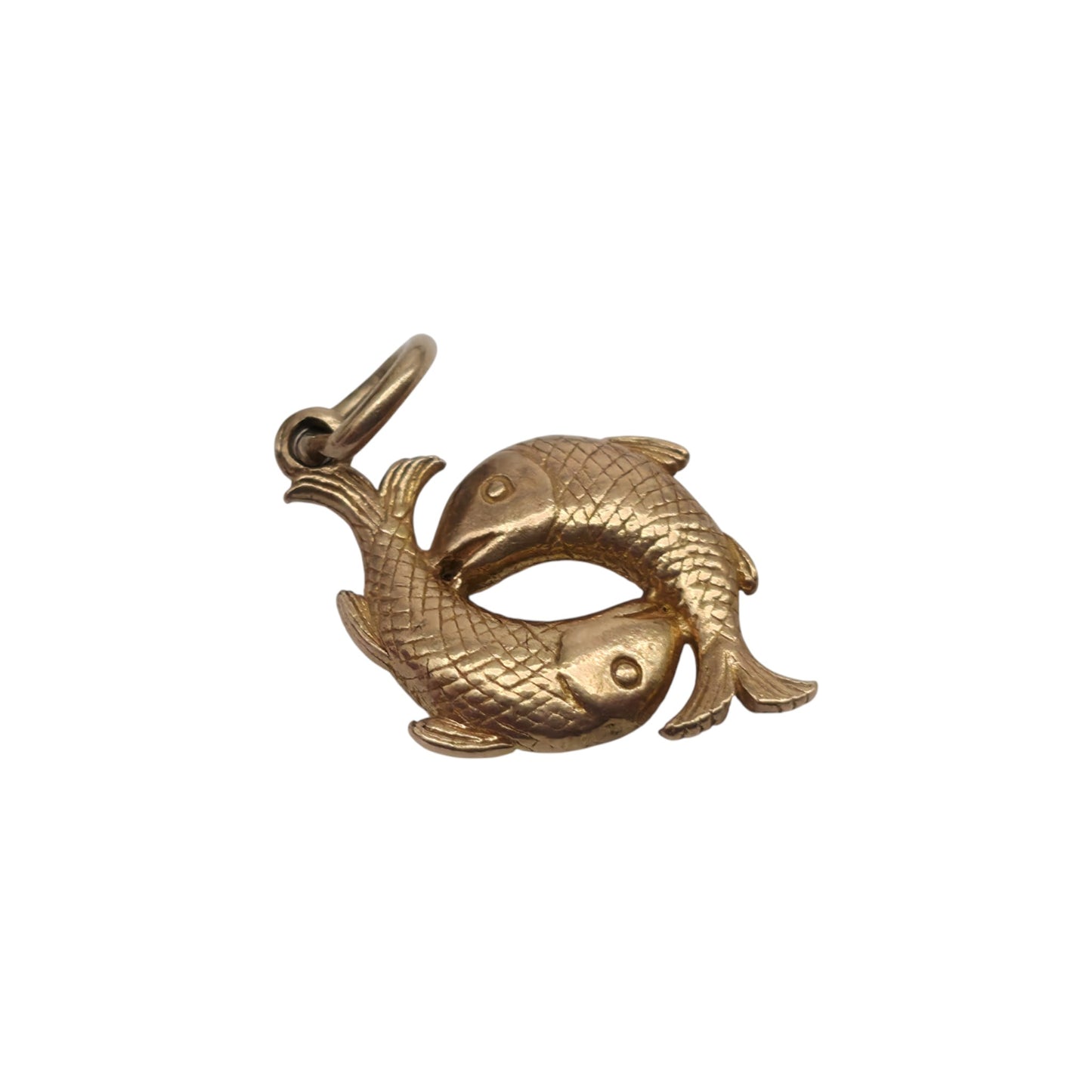 9ct 375 Yellow Gold Pisces Charm 1957 L 1.6 cm 1.6 g.
