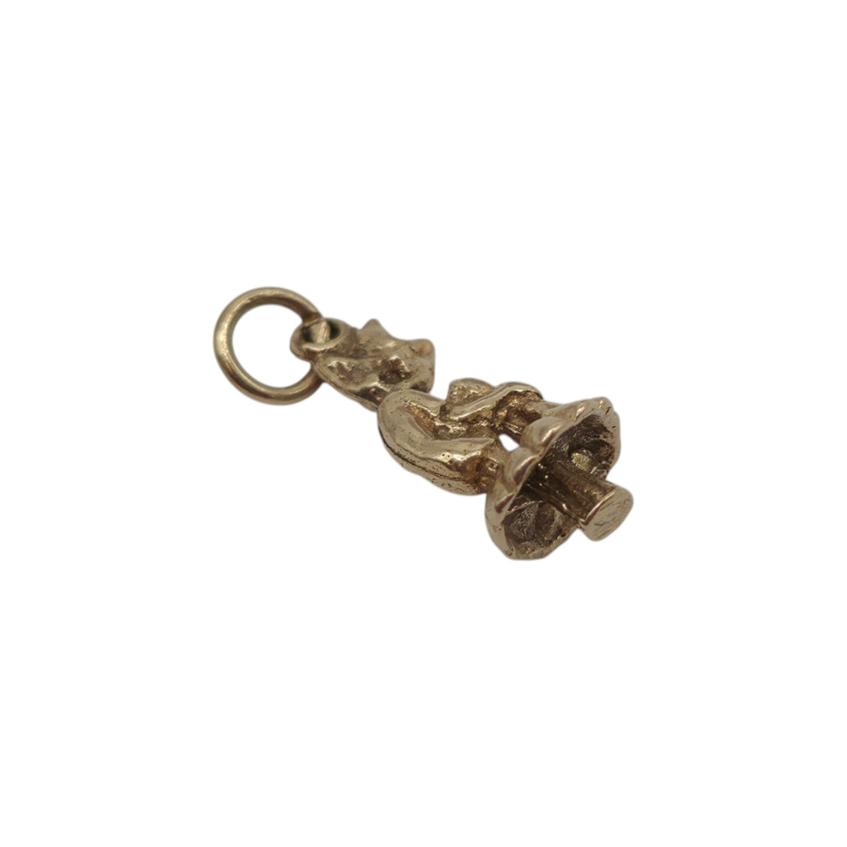 9ct 375 Yellow Gold Pixie Seated On A Toadstool Charm 1973 L 1.6 cm 1.6 g.