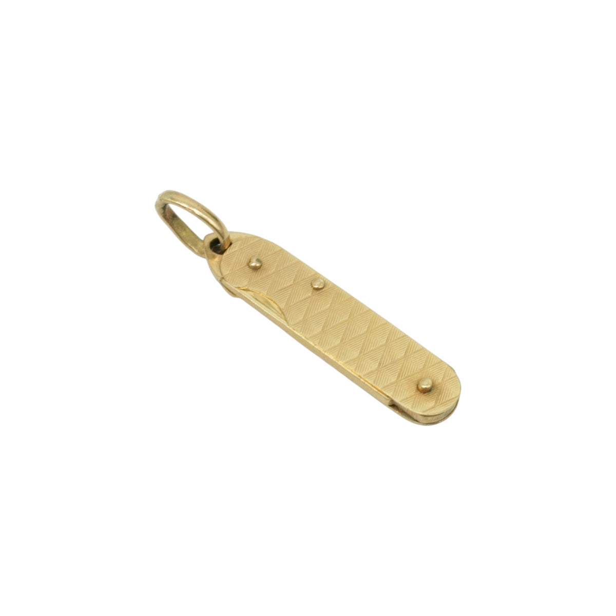 Unoaerre 9ct 375 Yellow Gold Pocket Knife Opening Charm c.1978 L 4.3 cm 2.5 g.