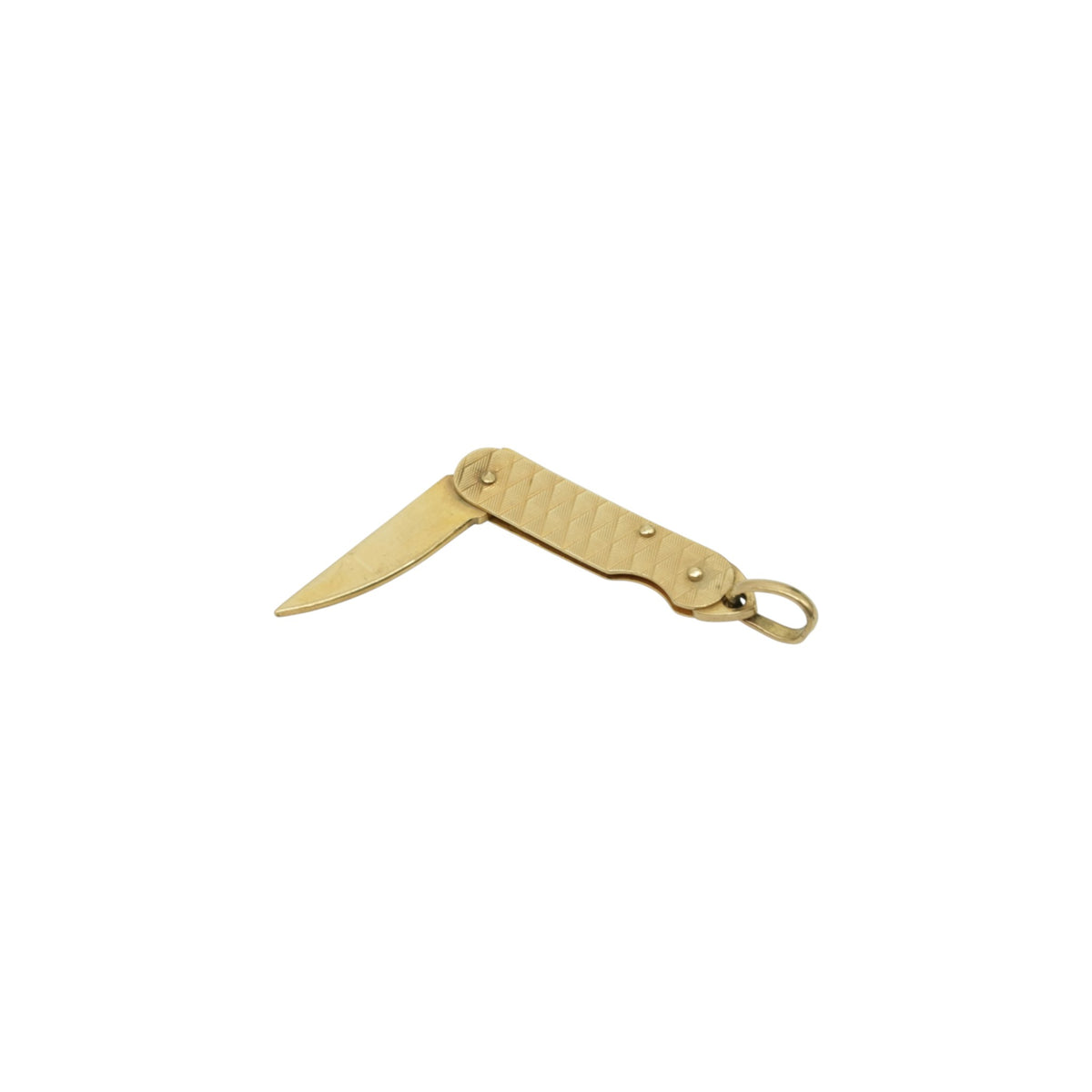 Unoaerre 9ct 375 Yellow Gold Pocket Knife Opening Charm c.1978 L 4.3 cm 2.5 g.