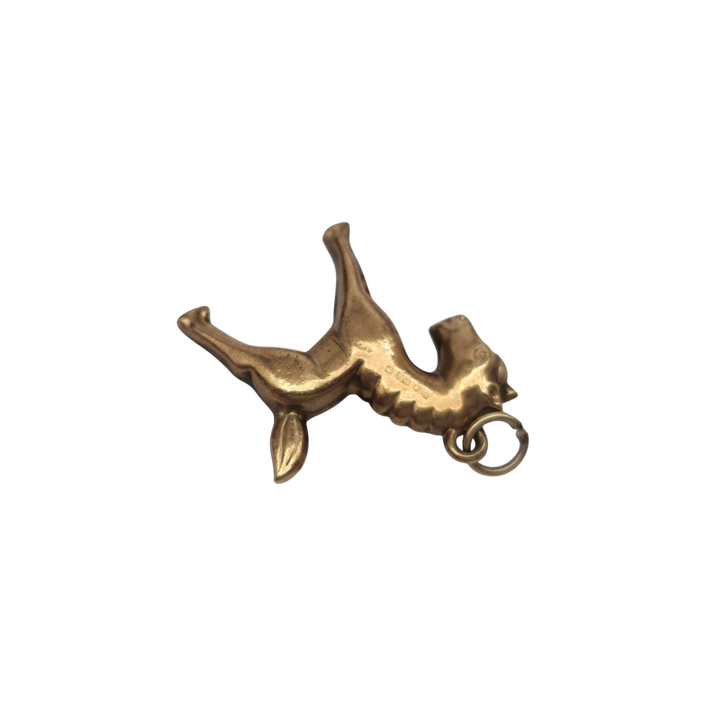 9ct 375 Yellow Gold Pony Charm 1975 L 1.9 cm 1.1 g.