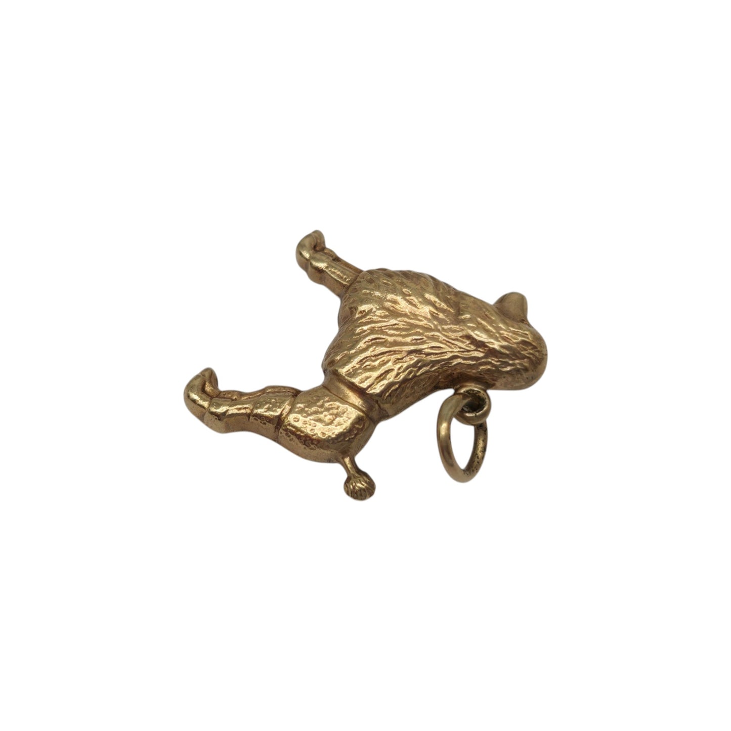 9ct 375 Yellow Gold Poodle Dog Charm 1964 L 1.8 cm 0.9 g.