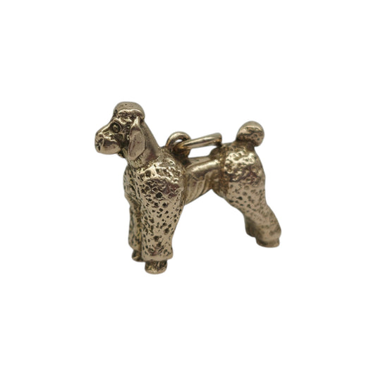Cast 9ct 375 Yellow Gold Poodle Charm 1963 L 1.6 cm 4.8 g.