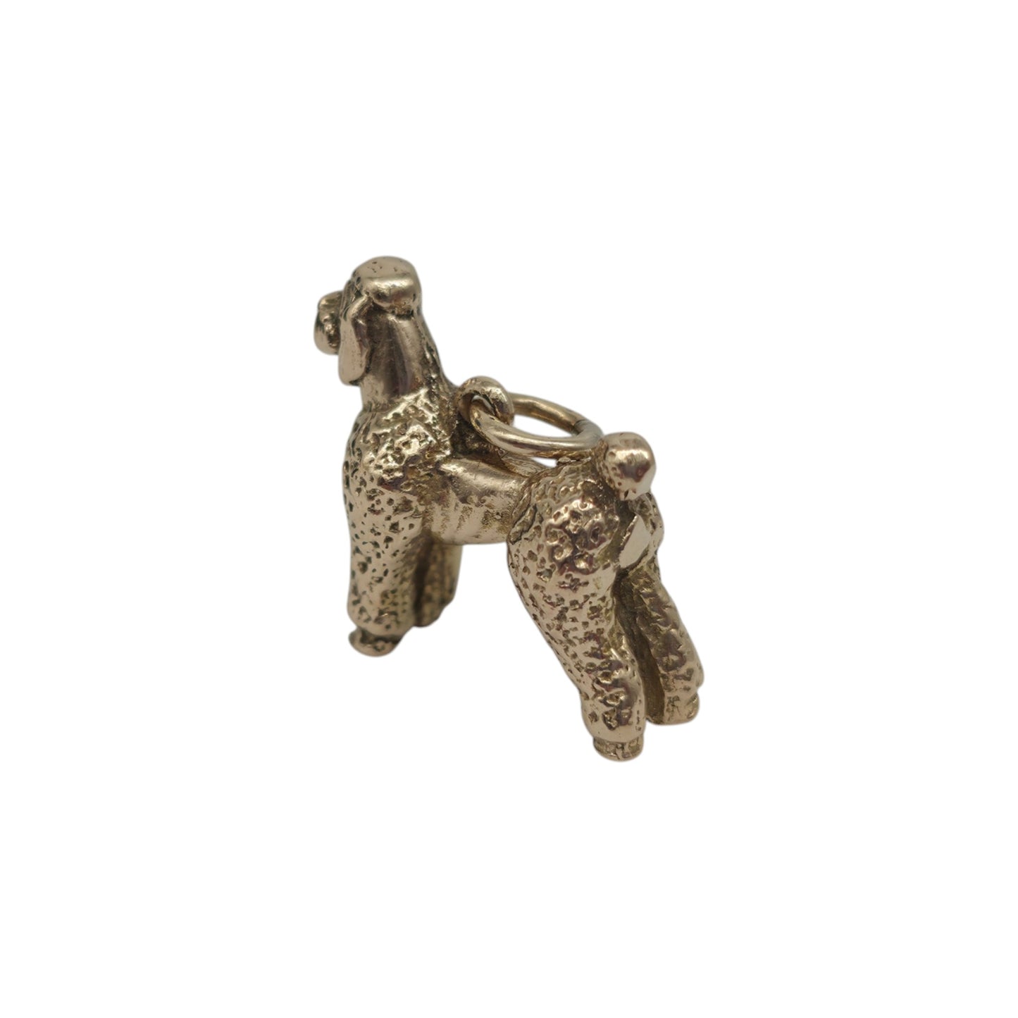 Cast 9ct 375 Yellow Gold Poodle Charm 1963 L 1.6 cm 4.8 g.