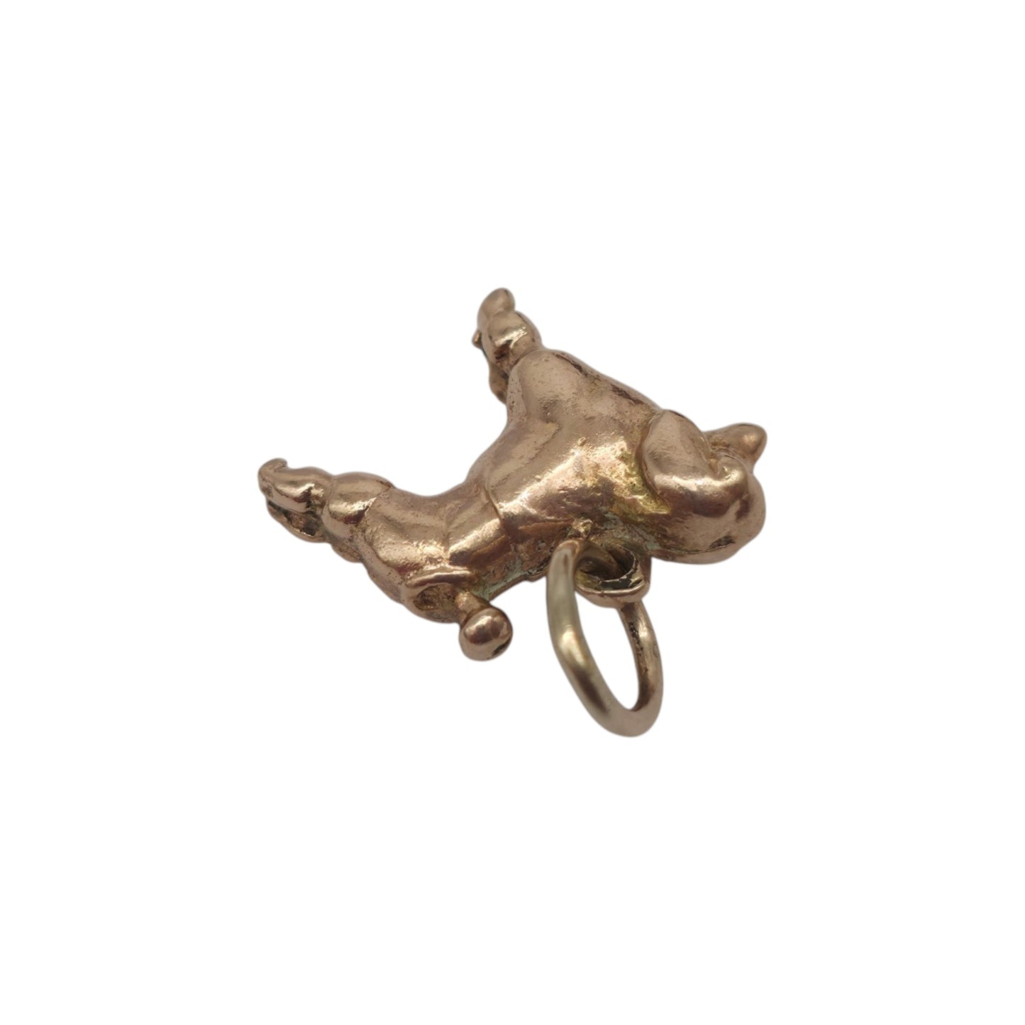 Cast 9ct Rose Gold Poodle Dog Charm L 1.0 cm 2.0 g.