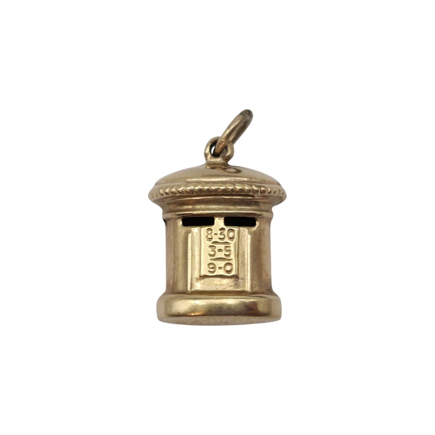 9ct 375 Yellow Gold Post Box Charm 1971 L 1.2 cm 1.0 g.